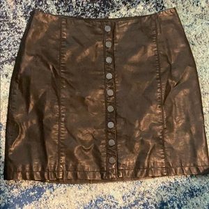 Free People Faux Leather Skirt